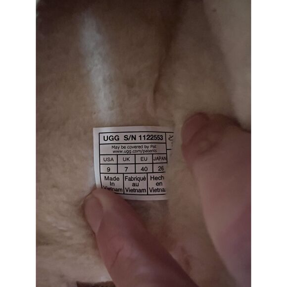 NWOB - UGG Tazz Platform Slippers Women’s 9 Chestnut Brown Suede Shearling Lined - Picture 5 of 5